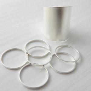 Set of 6 silver stacking rings with..
