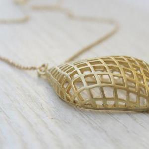 Gold Long Necklace - Gold Drop Necklace, Simple..
