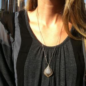 Gold Long Necklace - Gold Drop Necklace, Simple..