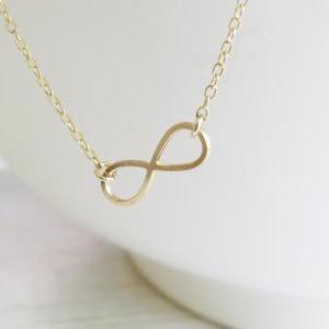 Gold Infinity Necklace - Tiny Infinity Necklace,..