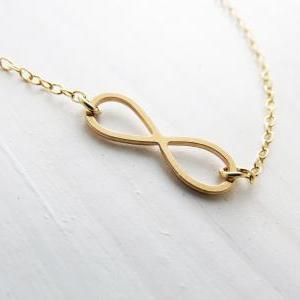 Gold Infinity Necklace - Tiny Infinity Necklace,..