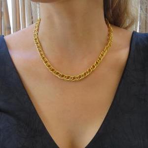 Gold Chain Necklace, Statement Necklace, Chunky..