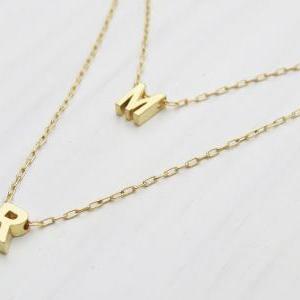 Goldfilled Initial Necklace - Gold Letter..