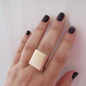 Gold Ring, Wide Band Ring, Rose Gold Ring,..