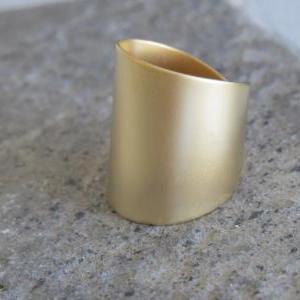 Gold Ring - Wide Band Ring, Adjustable Ring, Tube..