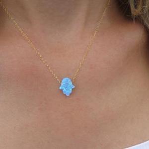 Hand necklace, Gold necklace, Opal ..