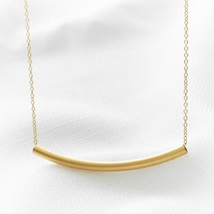 Gold bar necklace, Curve necklace, ..