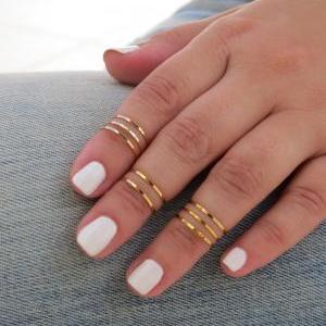 8 Above The Knuckle Rings - Gold Ring, Stacking..