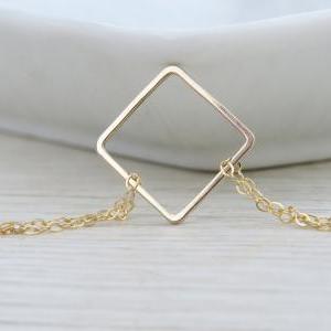 Square Bracelet - Gold Bracelet, Simple Bracelet,..
