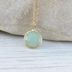 Gold Necklace, Stone Necklace, Bridesmaid..