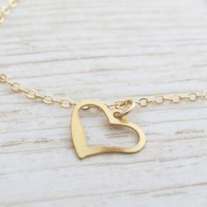 Gold Bracelet - Gold Heart Bracelet, Tiny Gold..