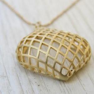 Gold Long Necklace, Gold Drop Necklace, Simple..