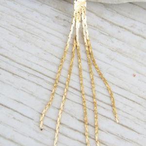 Gold Necklace, Long Pendant Necklace, Gold Tassel..