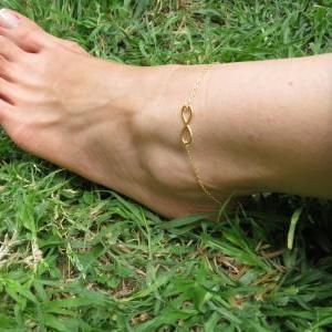 Anklet Bracelet, Gold Ankle, Infinity Anklet,..