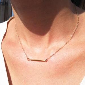 Goldfilled Bar Necklace, Gold Necklace, Layering..