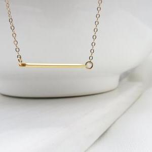 Goldfilled Bar Necklace, Gold Necklace, Layering..