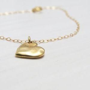 Gold Bracelet - Gold Heart Bracelet, Heart..