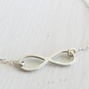 Silver Infinity Necklace - Tiny Infinity Necklace,..