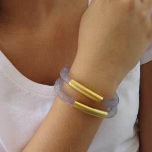 Gold Wrap Bracelet, Summer Gold Jewelry,tube..