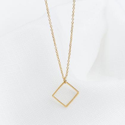 Gold necklace - Square gold necklac..