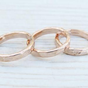 Gold Rose Knuckle Ring - Gold Rose Stacking Rings,..