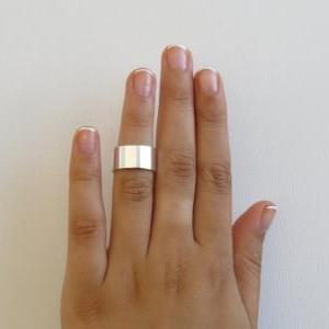 Thick Band Knuckle Ring - Silver Stacking Ring,..