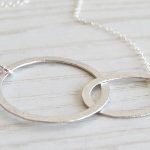 Silver Circle Necklace, Eternity Silver Necklace,..