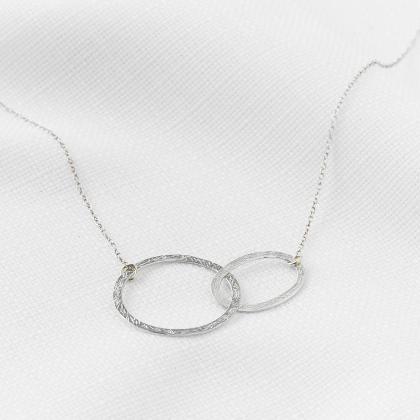 Silver Circle Necklace, Eternity Silver Necklace,..