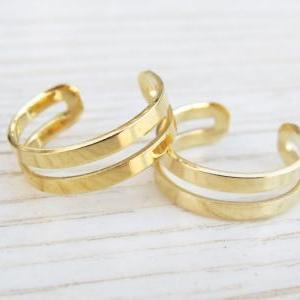 Adjustable Ring - Gold Ring, Set Of 2 Stacking..