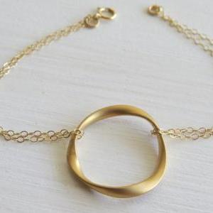 Gold Circle Bracelet - Goldfilled Bracelet, Simple..