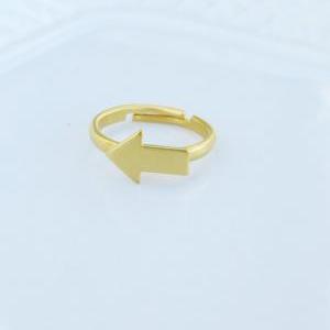 Gold Ring - Arrow Ring, Knuckle Ring, Adjustable..