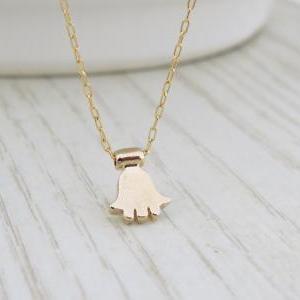 Gold Hand Necklace - Tiny Gold Hamsa Necklace,..