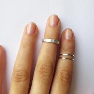 Silver Knuckle Rings - Silver Stacking Rings, Thin..