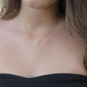 Gold Necklace, Goldfilled Tiger Necklace, Modern..