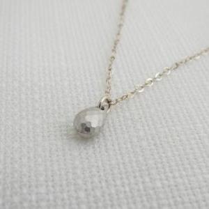 Silver Necklace - Tiny Drop Necklace, Silver Drop..