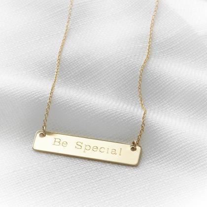 Gold Bar Necklace, Gold Name Necklace,..