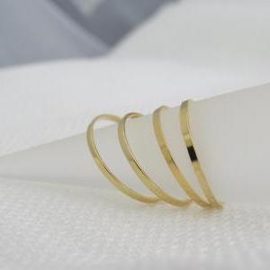 Gold Ring - Stacking Rings, Knuckle Ring, Thin..