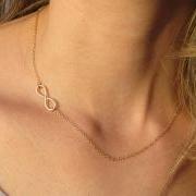 Gold Infinity necklace - Tiny infinity necklace, Bridesmaids gift, Simple gold necklace, Gold jewelry, Best friend, Gift idea