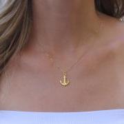 Gold necklace, Gold charm necklace, Anchor necklace, Bridesmaids gift, Nautical jewelry, Simple gold necklace, Gold jewelry, Gift idea