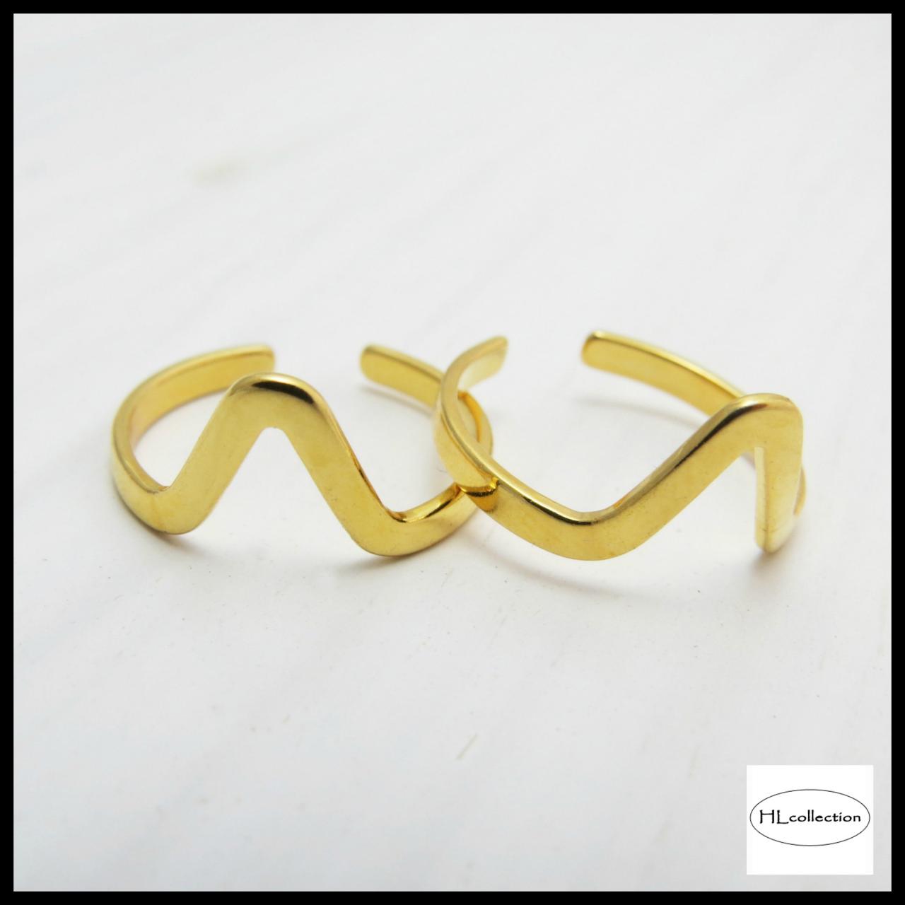 Simple Gold Stacking Rings - Thin Knuckle Ring, Chevron Ring ...
