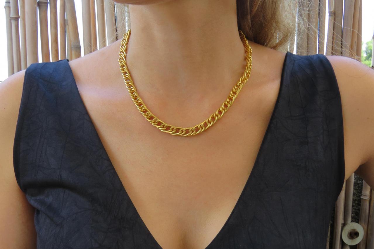 Gold Chain Necklace, Statement Necklace, Chunky Chain, Gold Link Necklace, Fashion Jewelry, Evening Necklace, Unique Necklace, Gift For Her