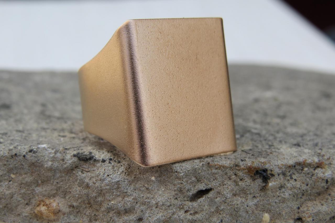 Gold Ring, Wide Band Ring, Rose Gold Ring, Adjustable Ring, Statement Rose Gold Ring, Gold Accessories, Square Gold Ring, Gold Rose Jewelry