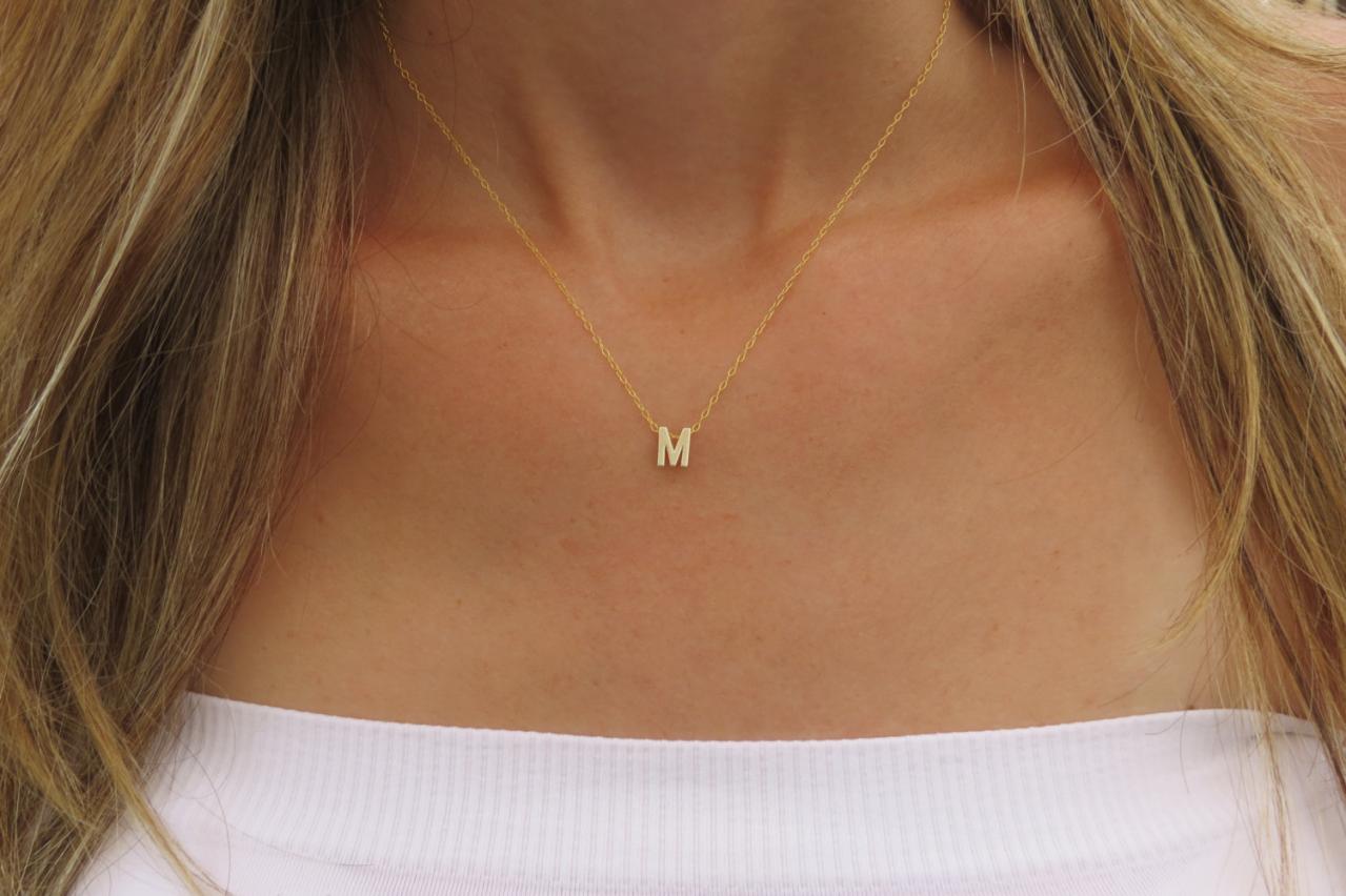 Goldfilled Initial Necklace - Gold Letter Necklace, Gold Necklace, Bridesmaid Gift, Delicate Necklace, Simple Gold Jewelry, Birthday Gift