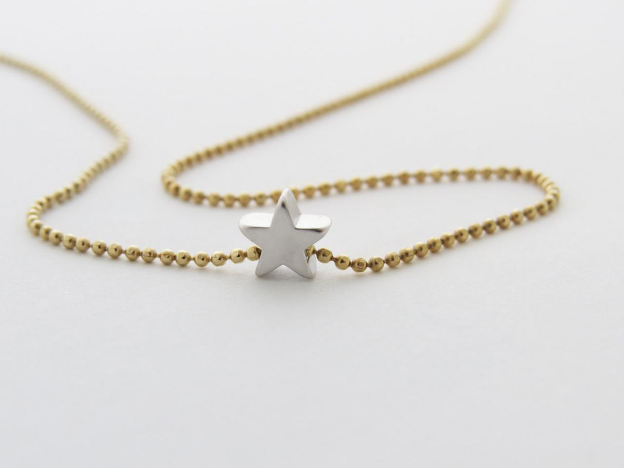 Gold Necklace - Silver Star Necklace - Silver Pendant - Little Dainty Necklace - Simple Gold Necklace, Everyday Gold Jewelry