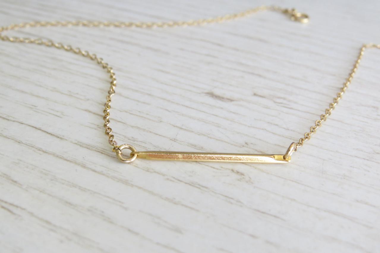 Goldfilled Bar Necklace, Gold Necklace, Layering Necklace, Simple Necklace, Everyday Necklace, Goldfilled Jewelry, Modern Necklace