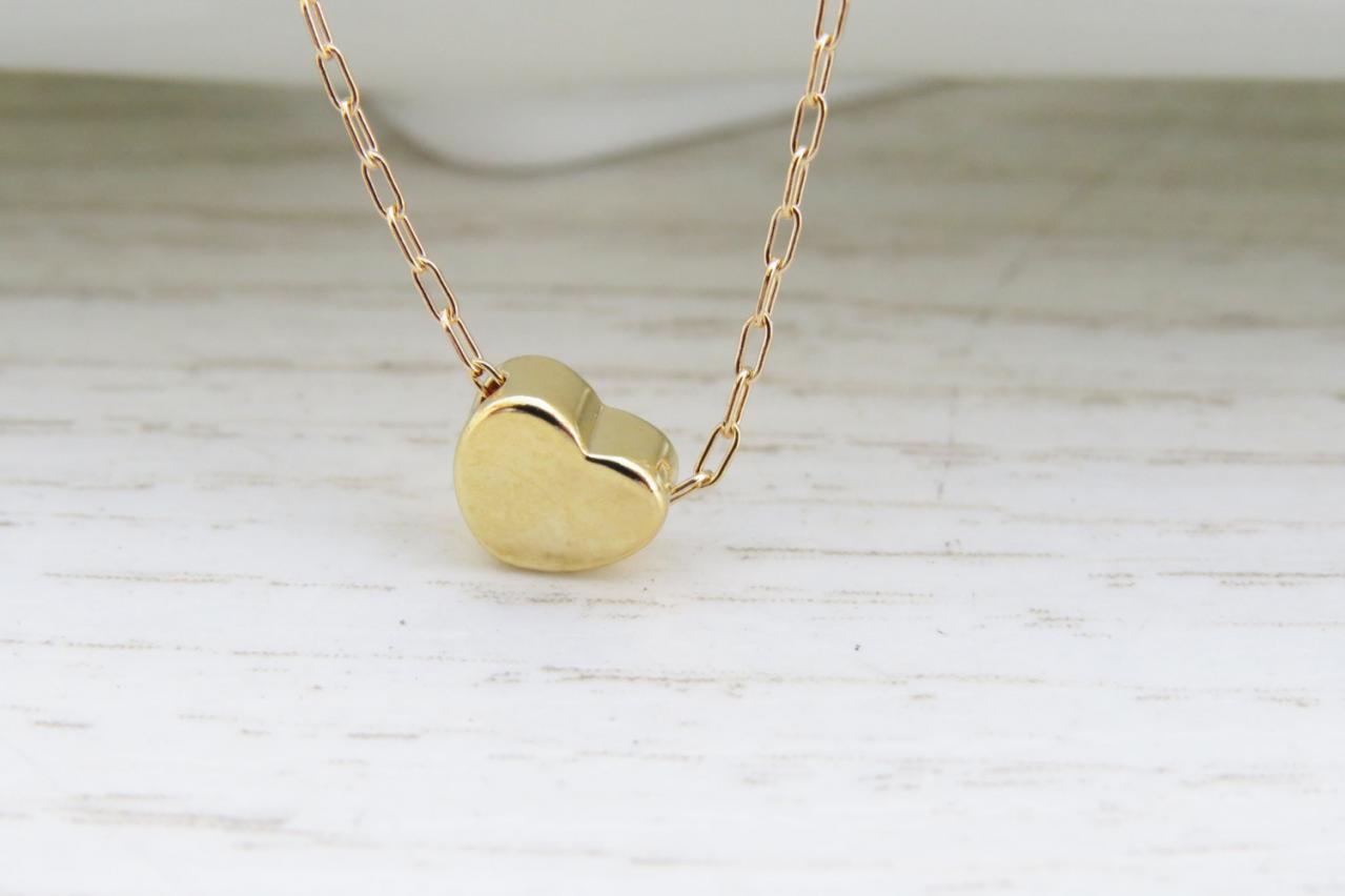 Gold Necklace, Tiny Heart Necklace, Small Heart Necklace, Goldfilled Heart Necklace, Gold Jewelry, Dainty Gold Necklace, Birthday Gift