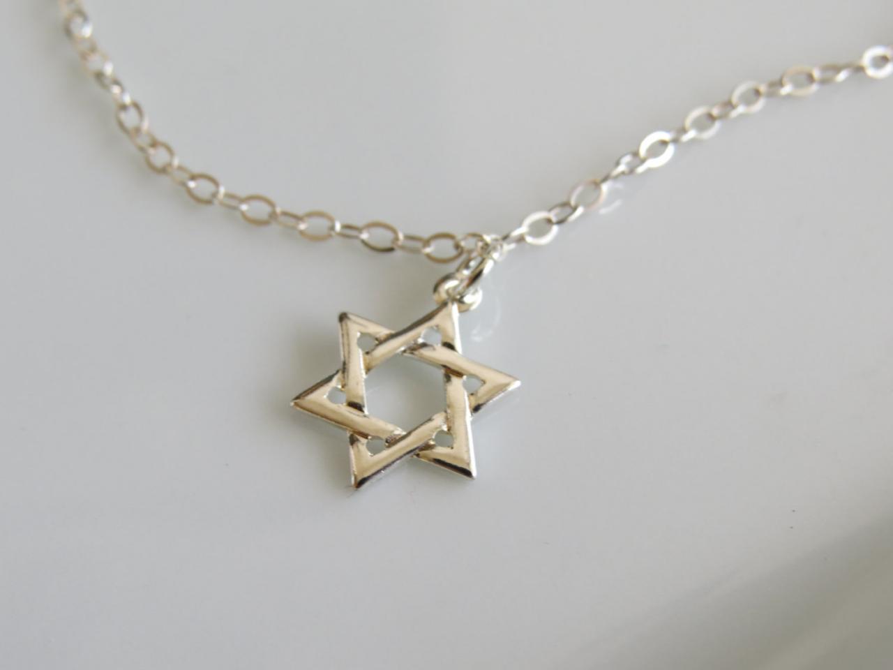Silver Bracelet - Star Of David Bracelet, Magen David Bracelet, Silver Star Pendant, Jewish Silver Jewelry, Dainty Silver Bracelet