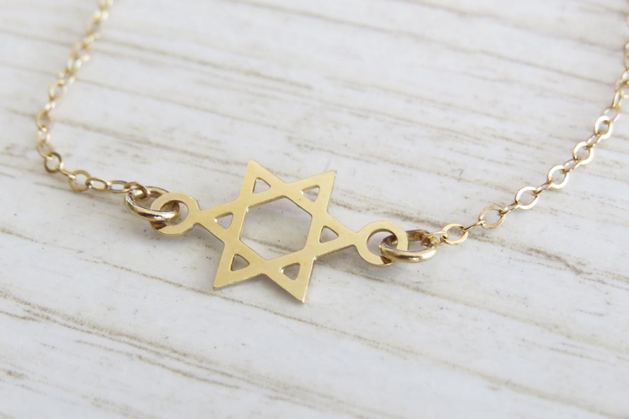 Gold Bracelet - Gold Star Of David Bracelet, Magen David Bracelet, Gold Jewish Jewelry, Dainty Gold Bracelet, Delicate Bracelet, Gifts