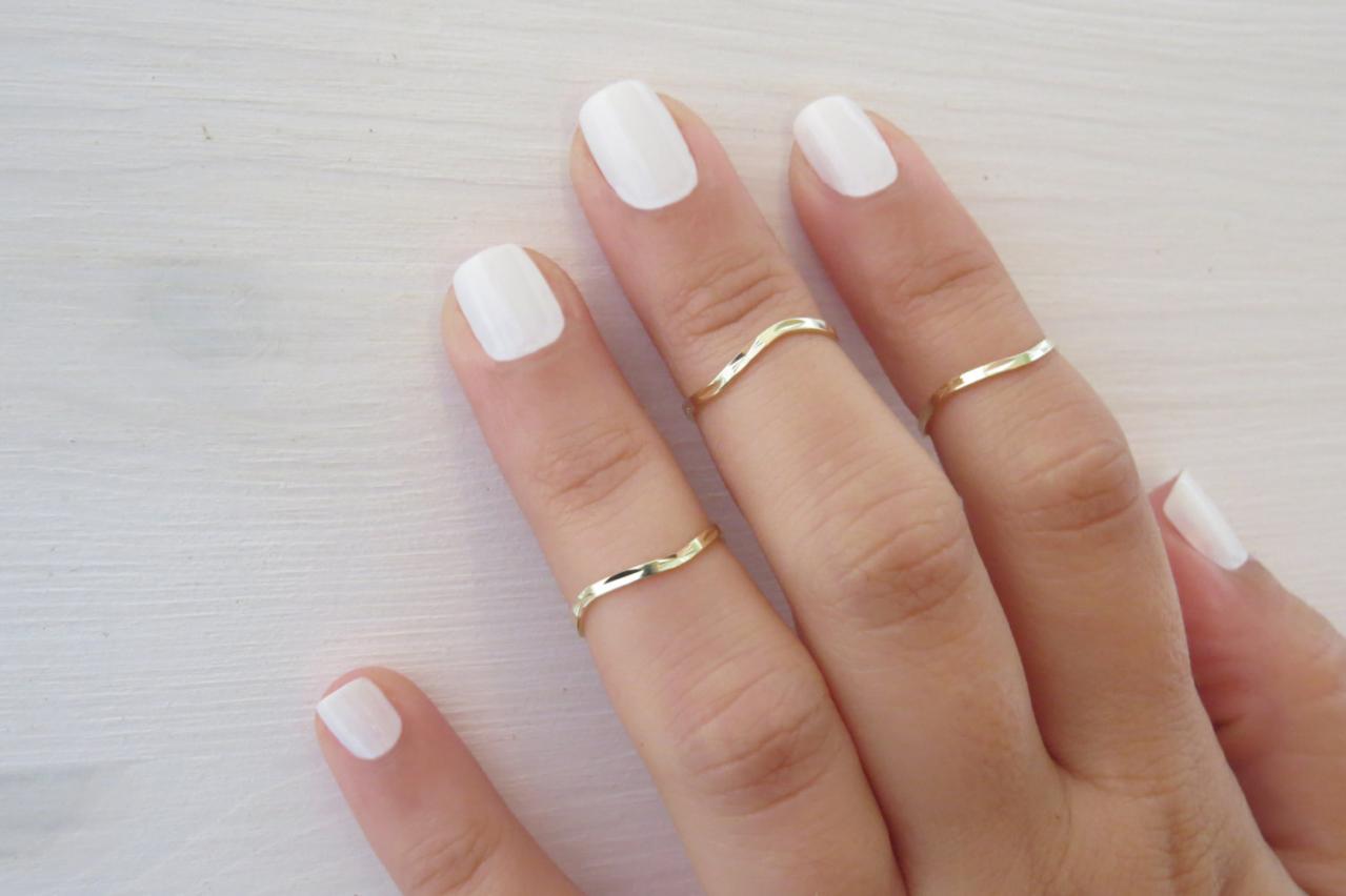 Goldfilled Stacking Ring, Gold Ring, Set Of 3 Knuckle Ring, Above ...