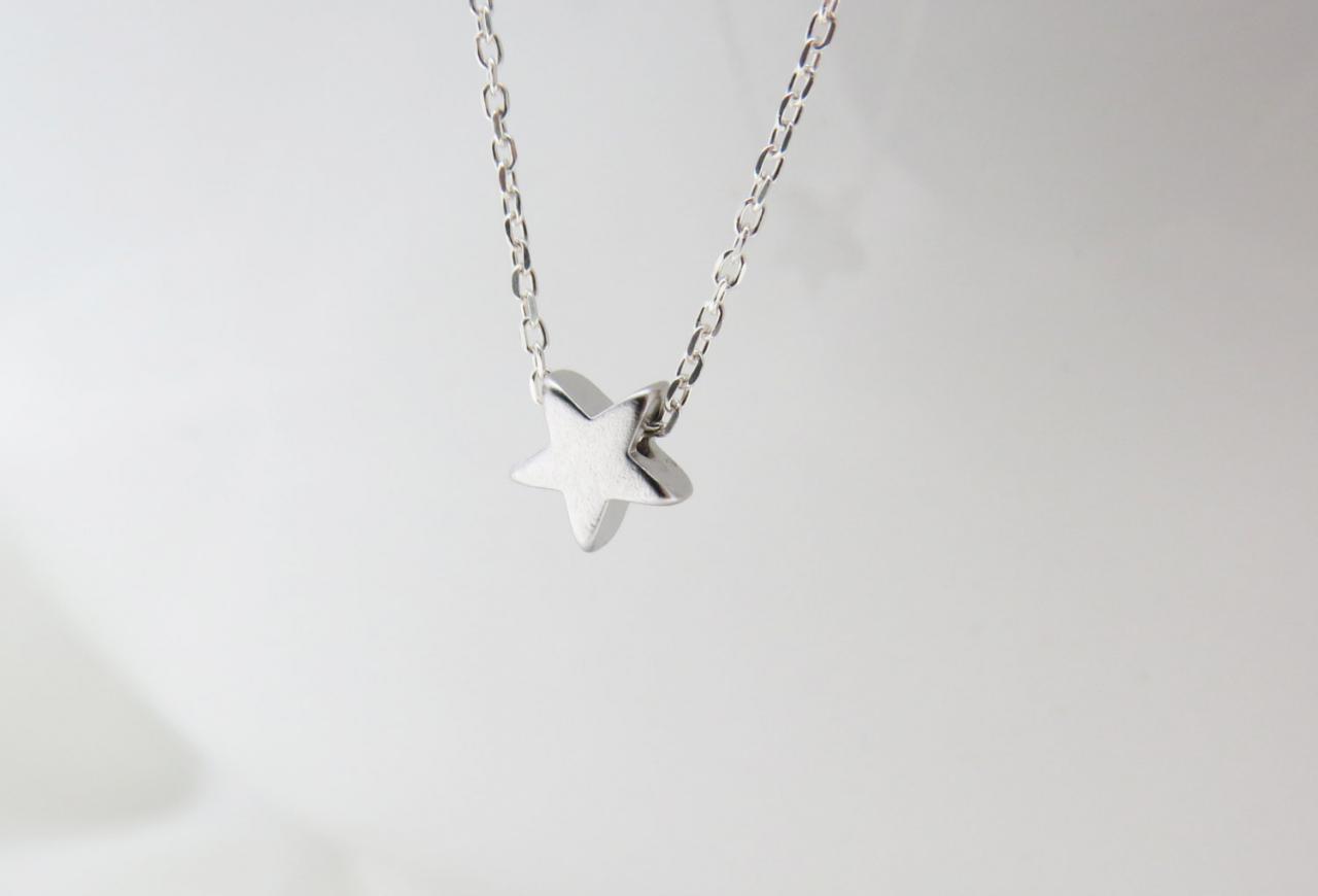 Silver Star Necklace - Tiny Silver Necklace, Star Jewelry, Silver Star Pendant, Dainty Everyday Jewelry, Simple Silver Necklace